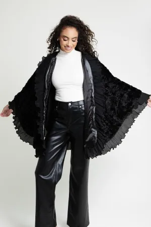 Faux Fur Cape Ruffled