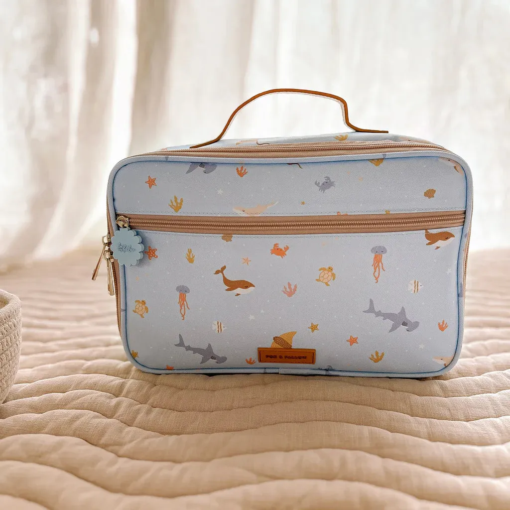 Fox & Fallow Insulated Lunch Bag - Ocean Creatures Sky