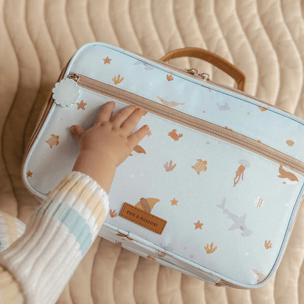 Fox & Fallow Insulated Lunch Bag - Ocean Creatures Sky