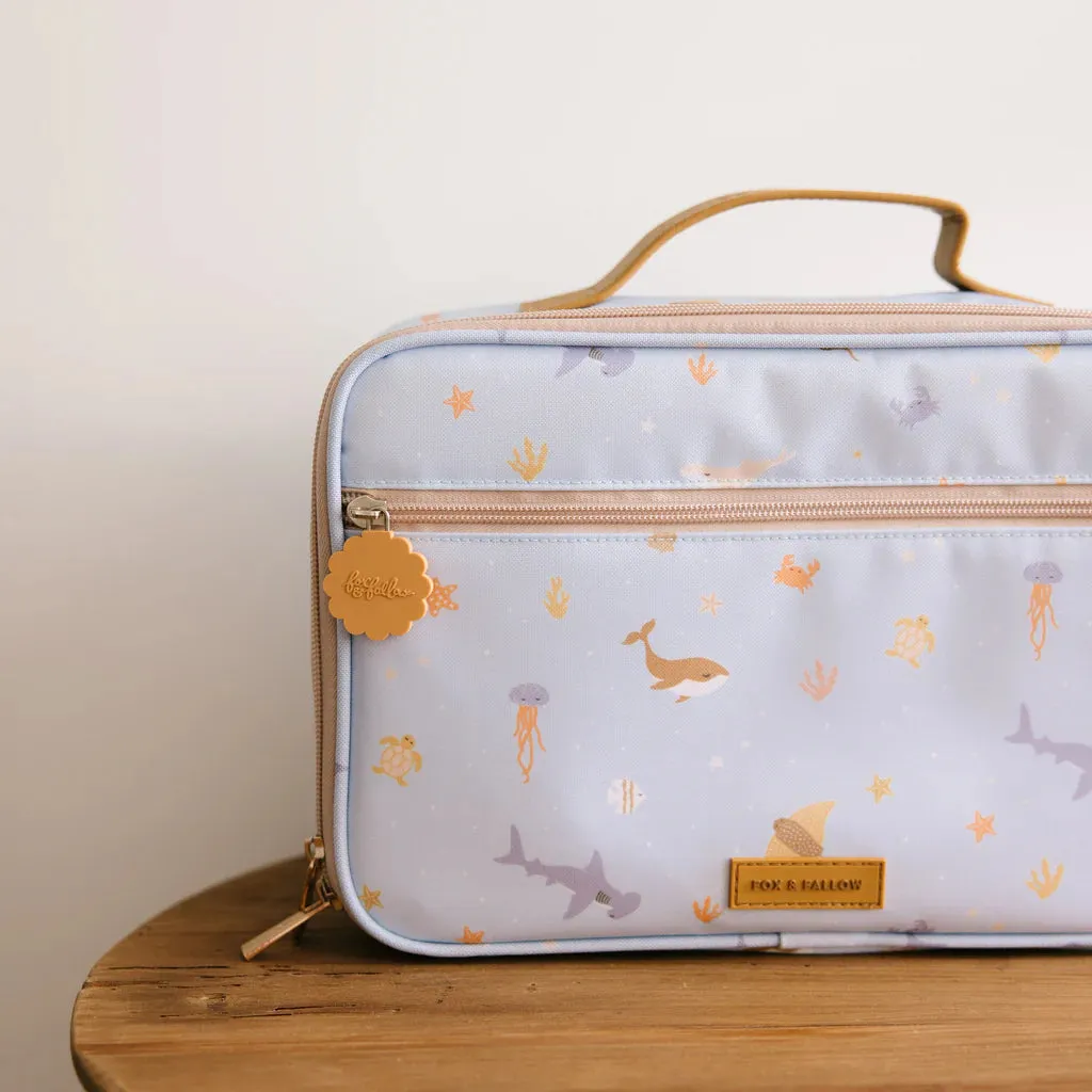 Fox & Fallow Insulated Lunch Bag - Ocean Creatures Sky