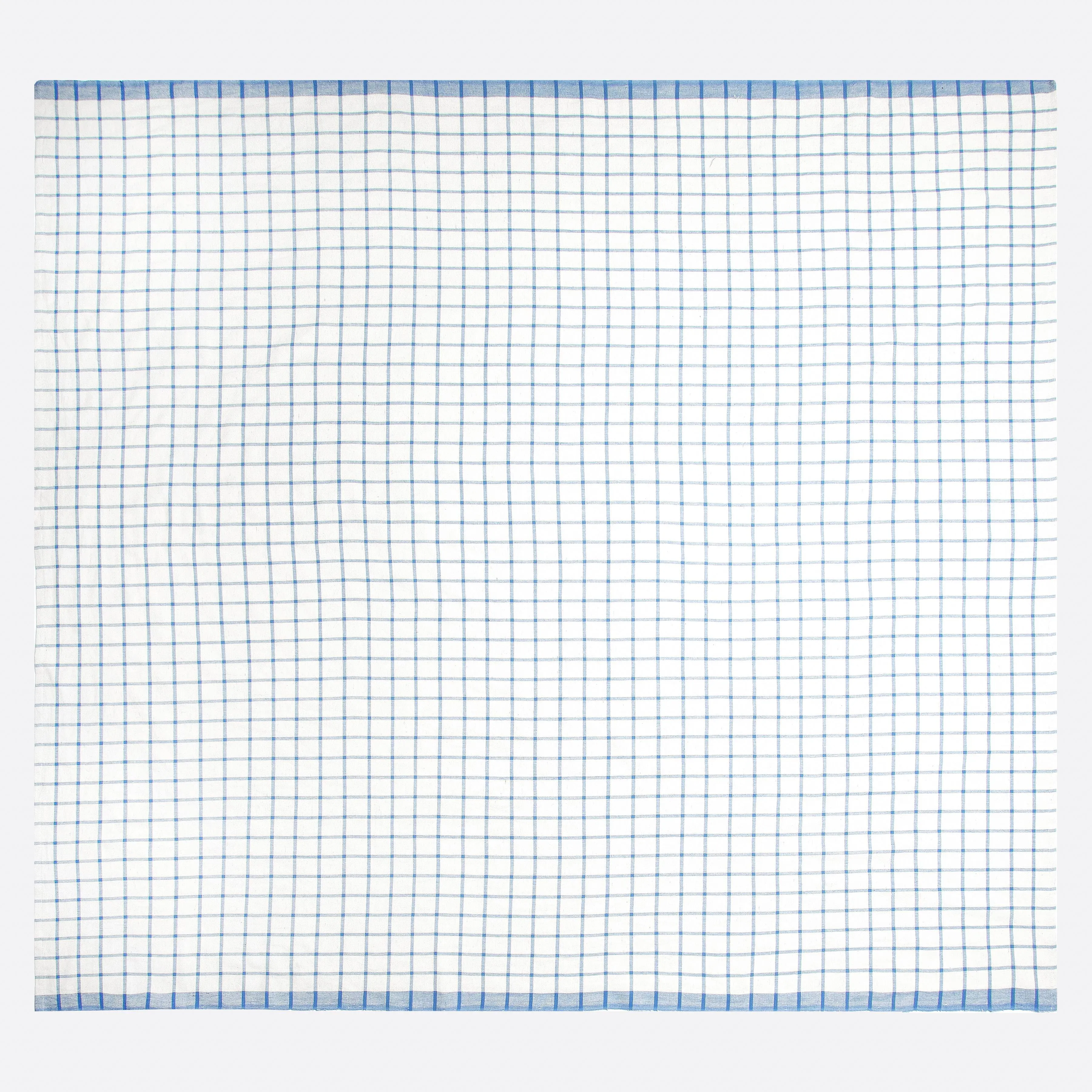 French Tablecloth Windowpane  Blue & Natural