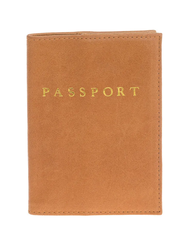 Genuine Leather Passport Cover with Initials