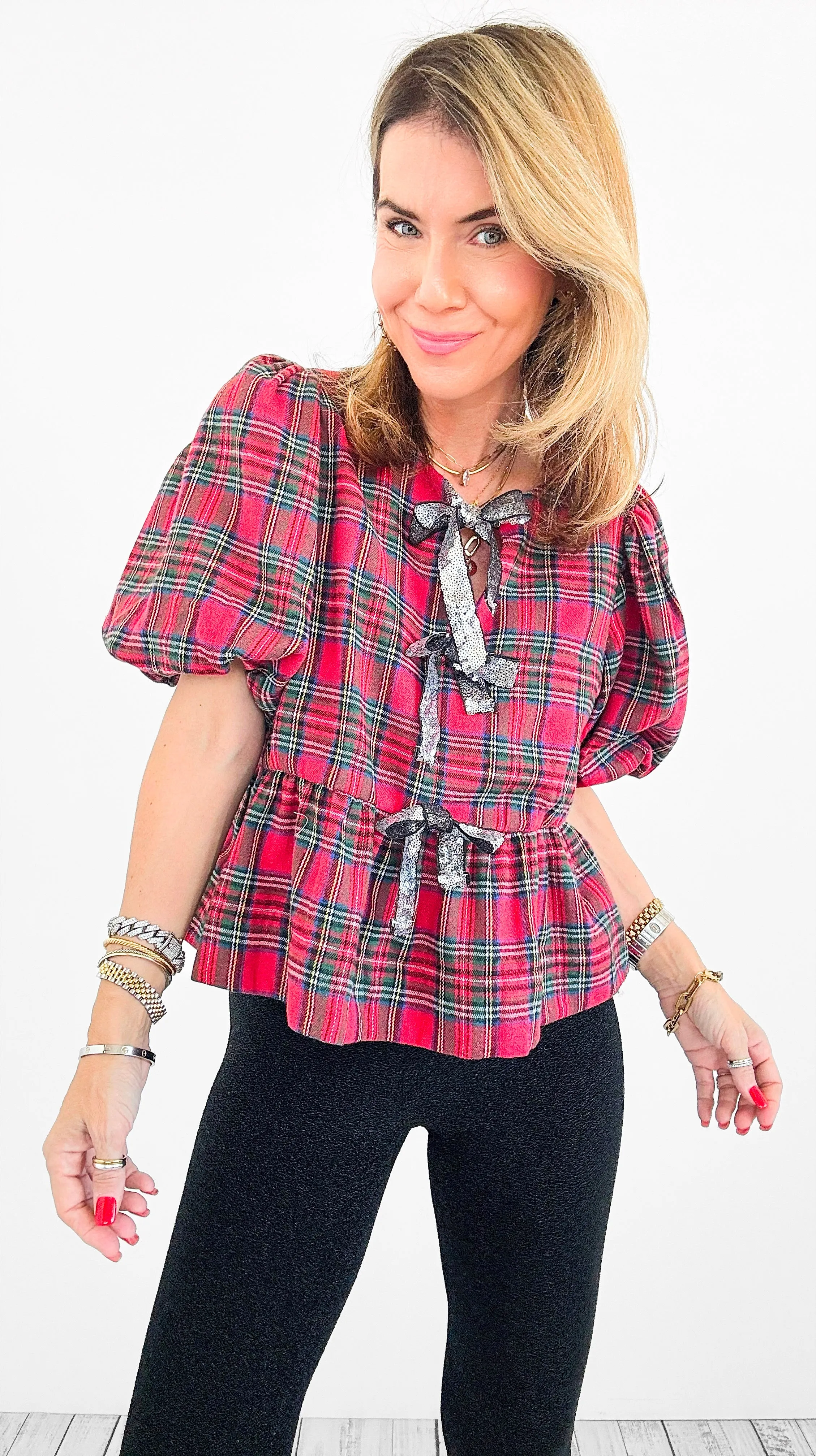 Glen Plaid Party Top