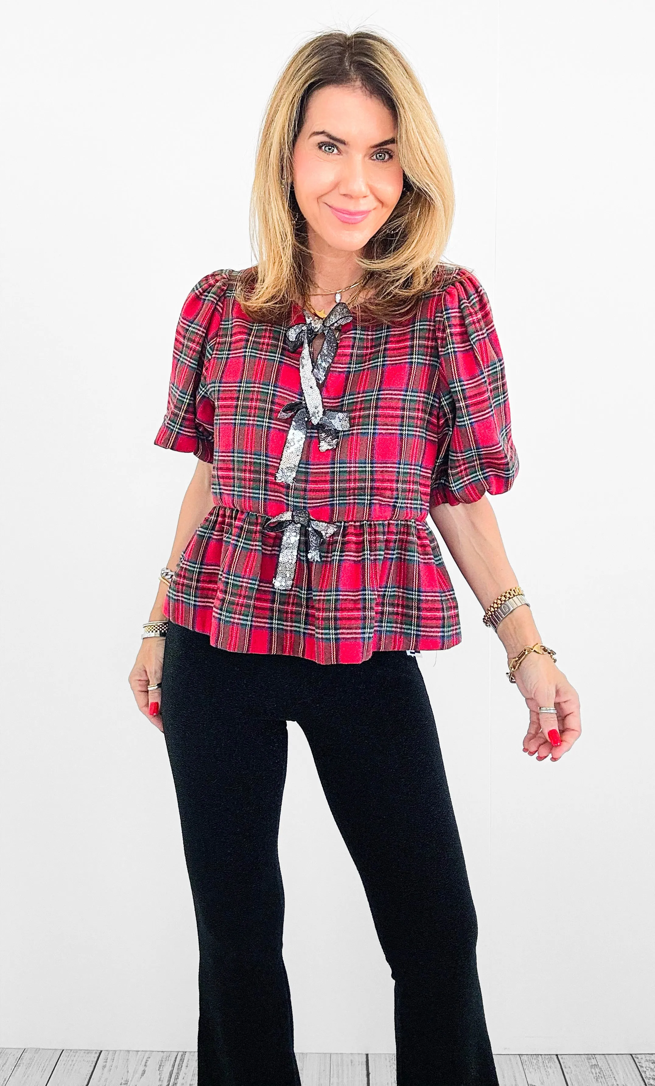 Glen Plaid Party Top