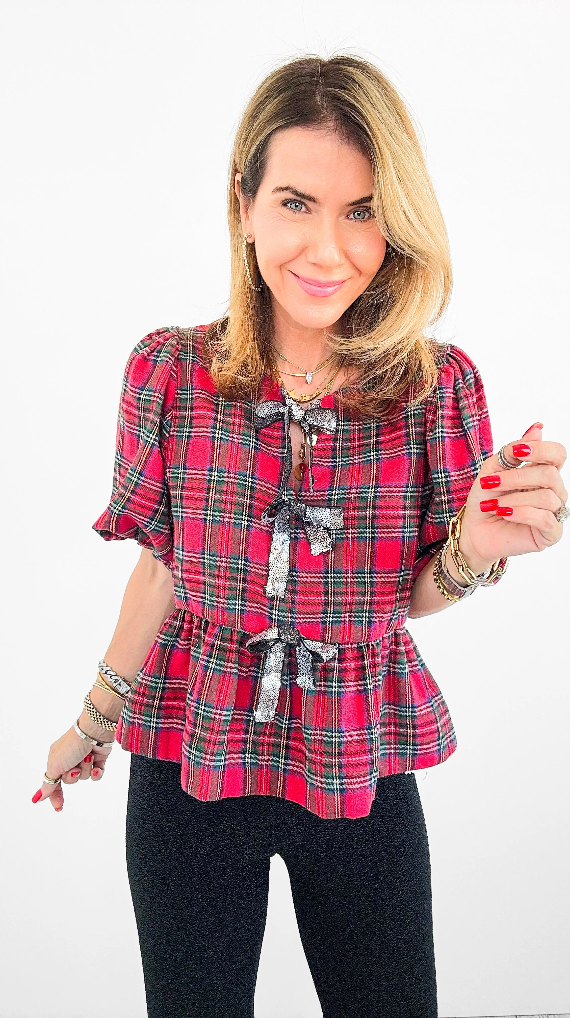 Glen Plaid Party Top