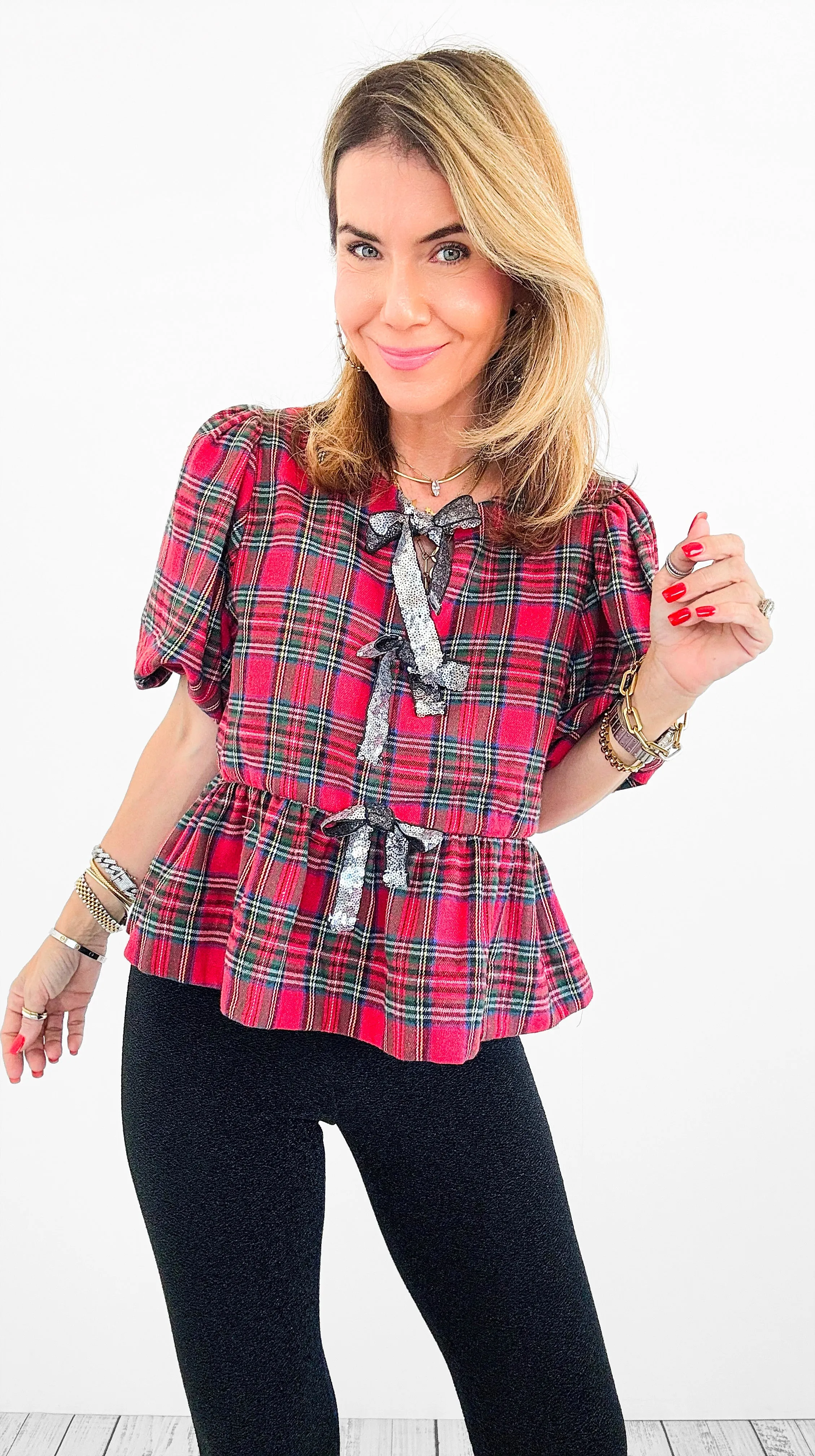 Glen Plaid Party Top