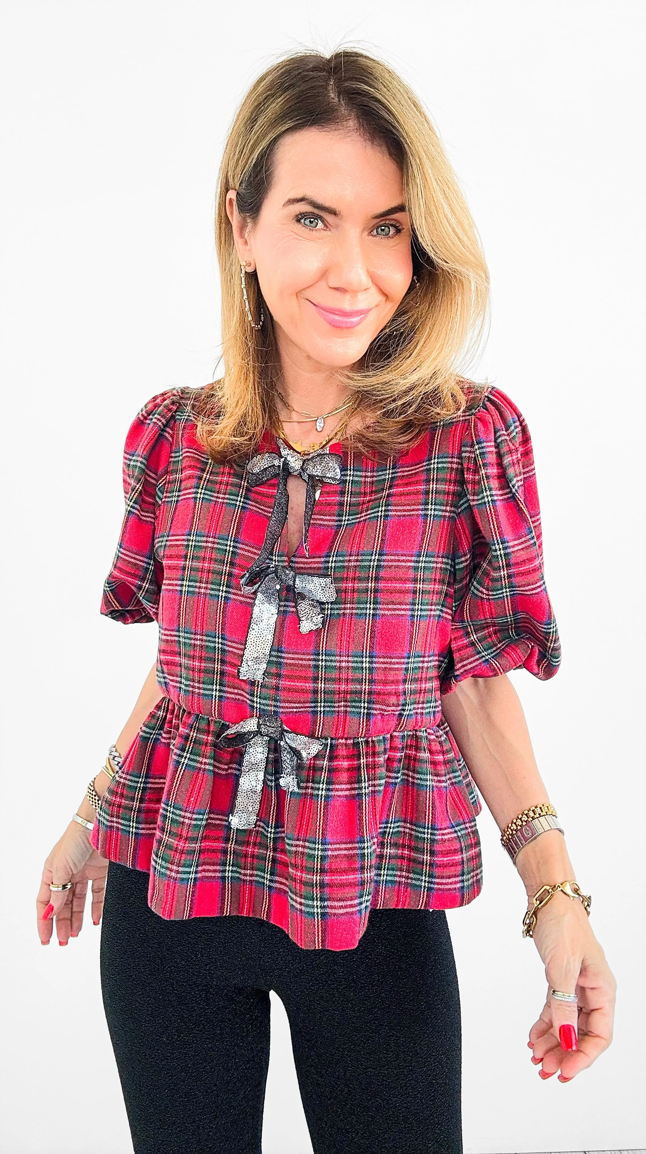 Glen Plaid Party Top