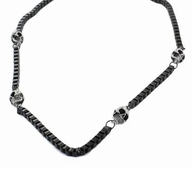 GoSteel Biker Skull Chain Necklace