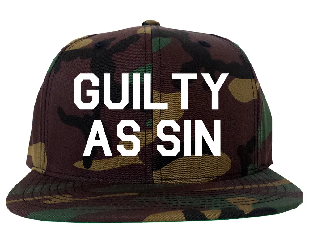 Guilty As Sin Mens Snapback Hat