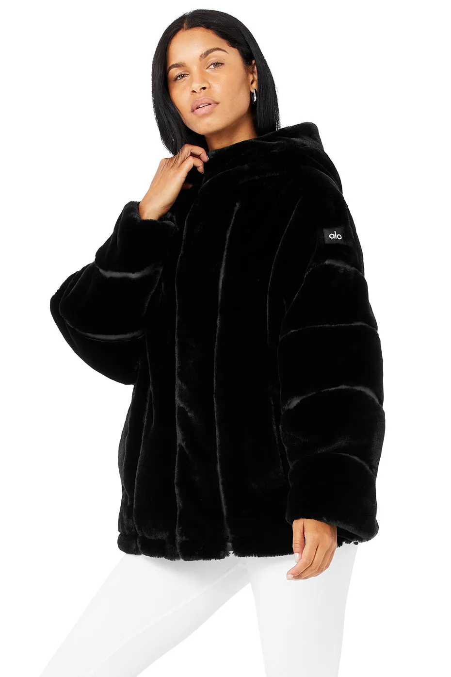 Knock Out Faux Fur Jacket - Black