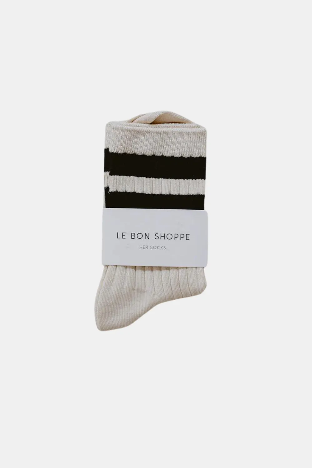 LE BON SHOPPE SKARPETKI HER VARSITY CREAM BLACK