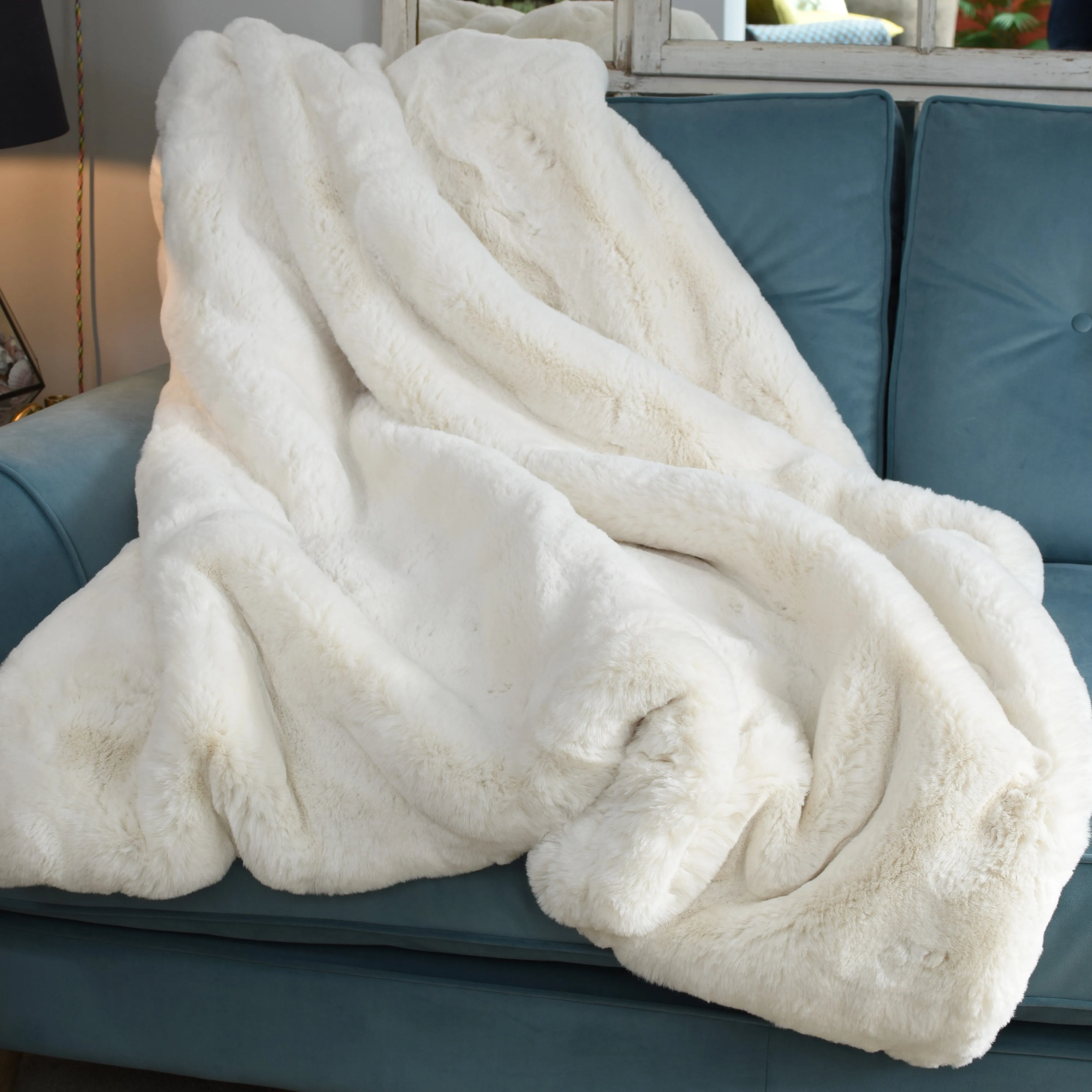 Luxury Fur Throw - Off White