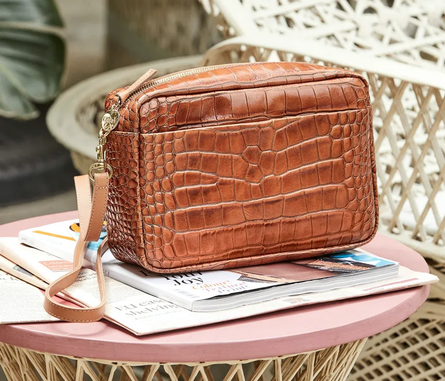 Marisol Cuoio Croco Crossbody