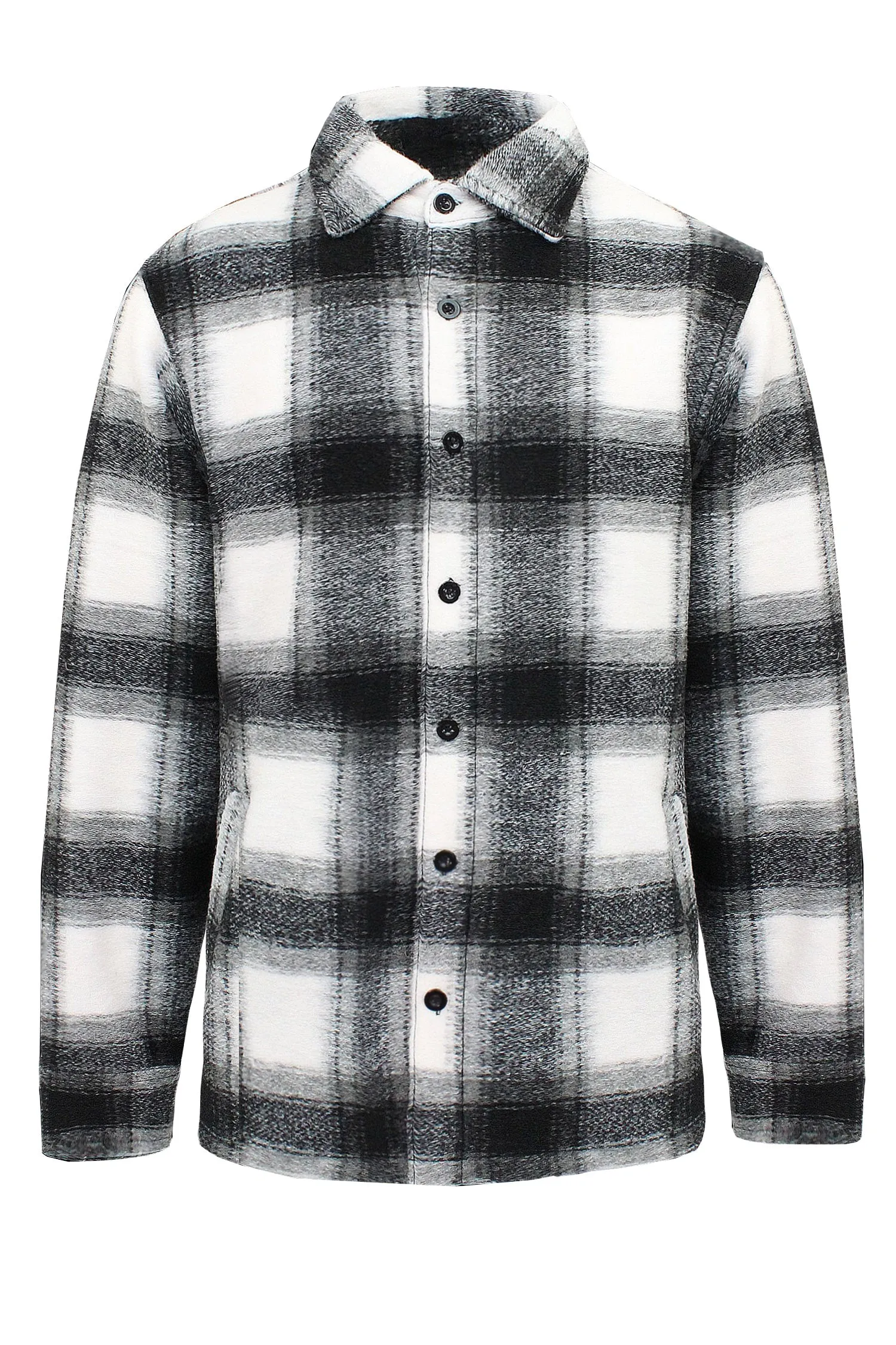 Men's Essential Felted Plaid Overshirts