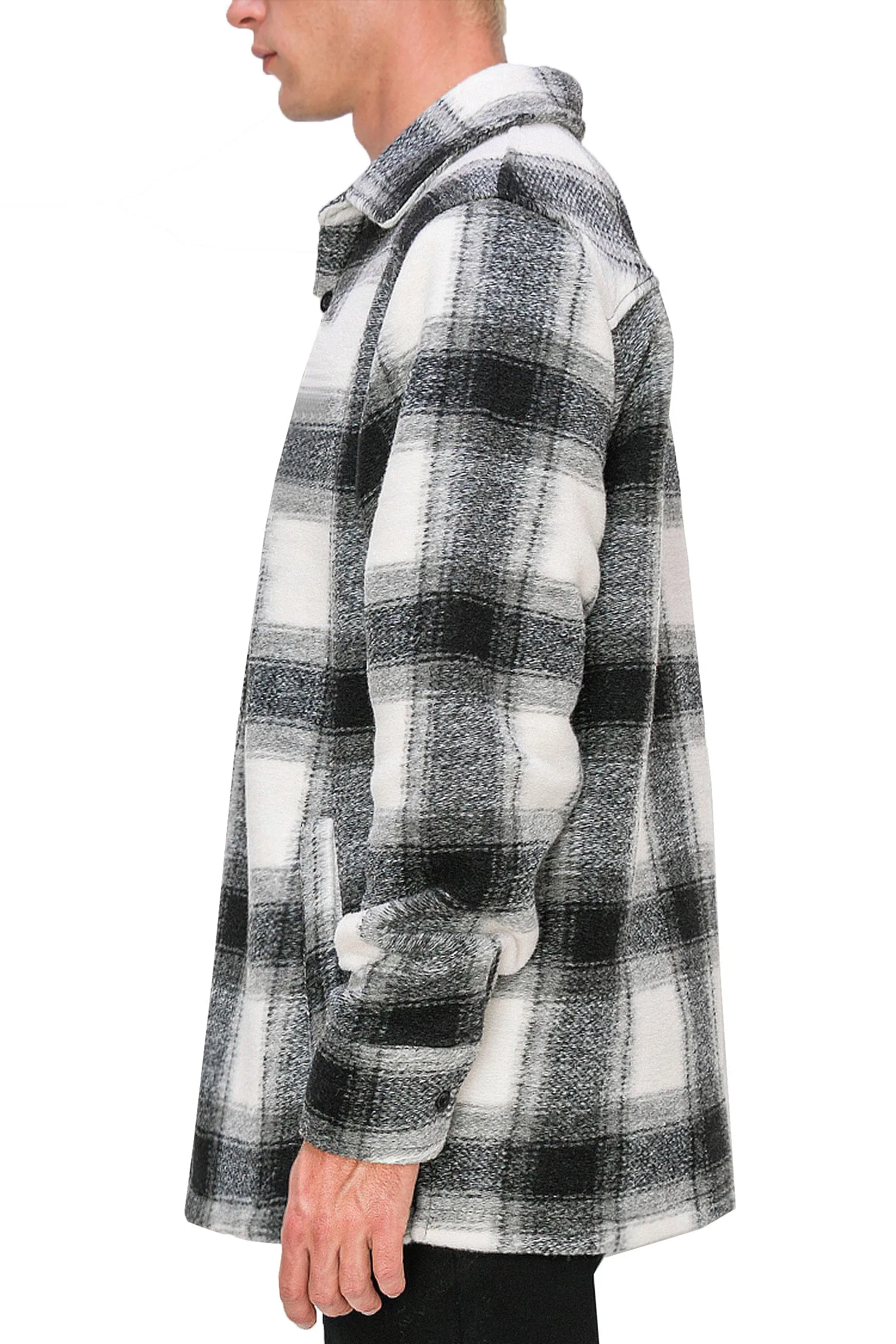 Men's Essential Felted Plaid Overshirts