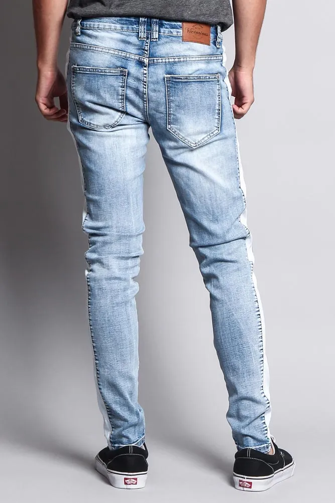 Men's Track Style Denim Jeans