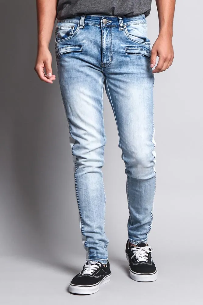 Men's Track Style Denim Jeans