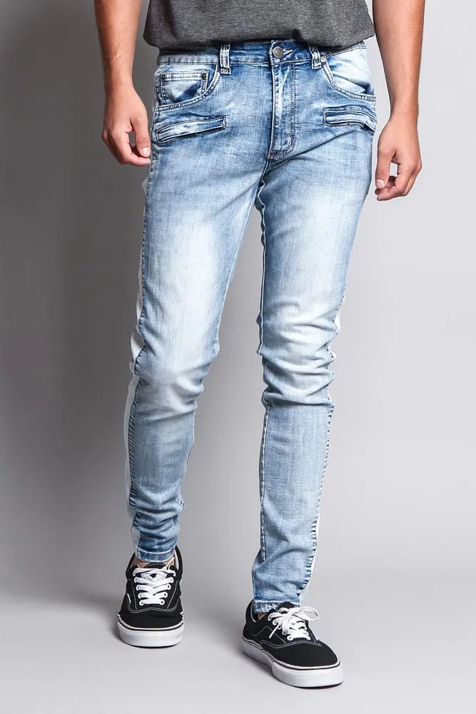 Men's Track Style Denim Jeans