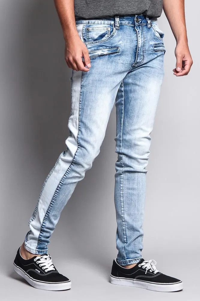 Men's Track Style Denim Jeans