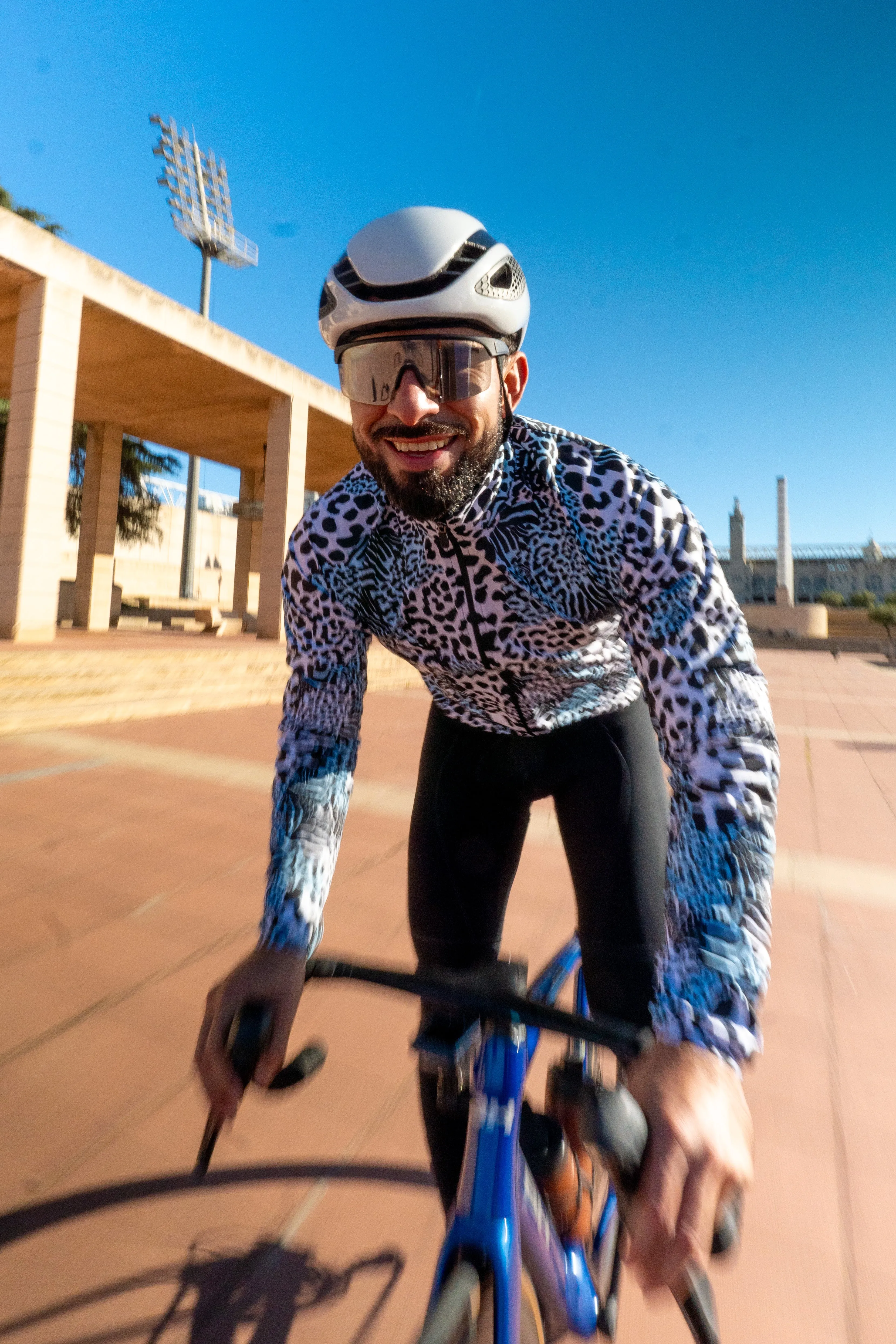 Men's Windbreaker Jacket- Snow Leopard