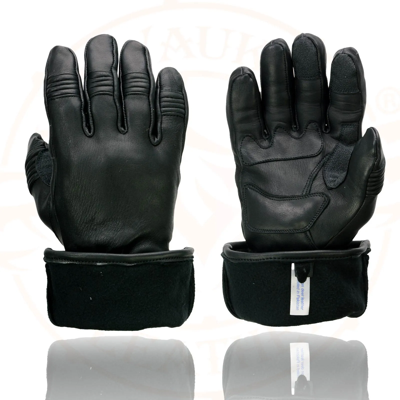 Milwaukee Leather Men's Gauntlet Motorcycle Hand Gloves- Deerskin Zip-Off-Long Cuff Thermal Lined Gel Palm-SH852