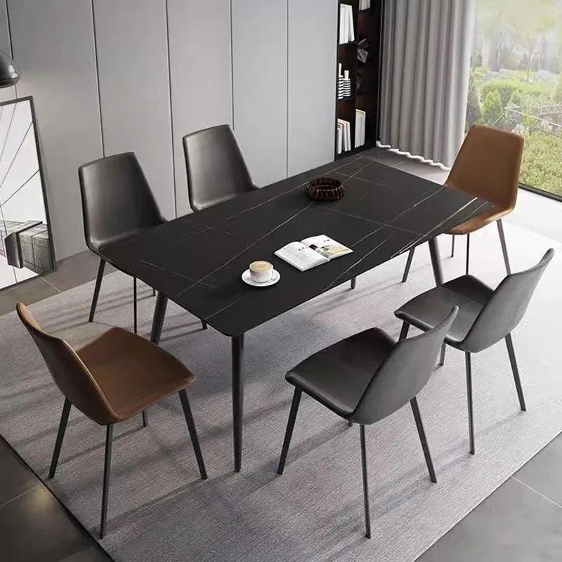 Modern Dining Table Rectangular Sintered Stone Top 55"(140cm)