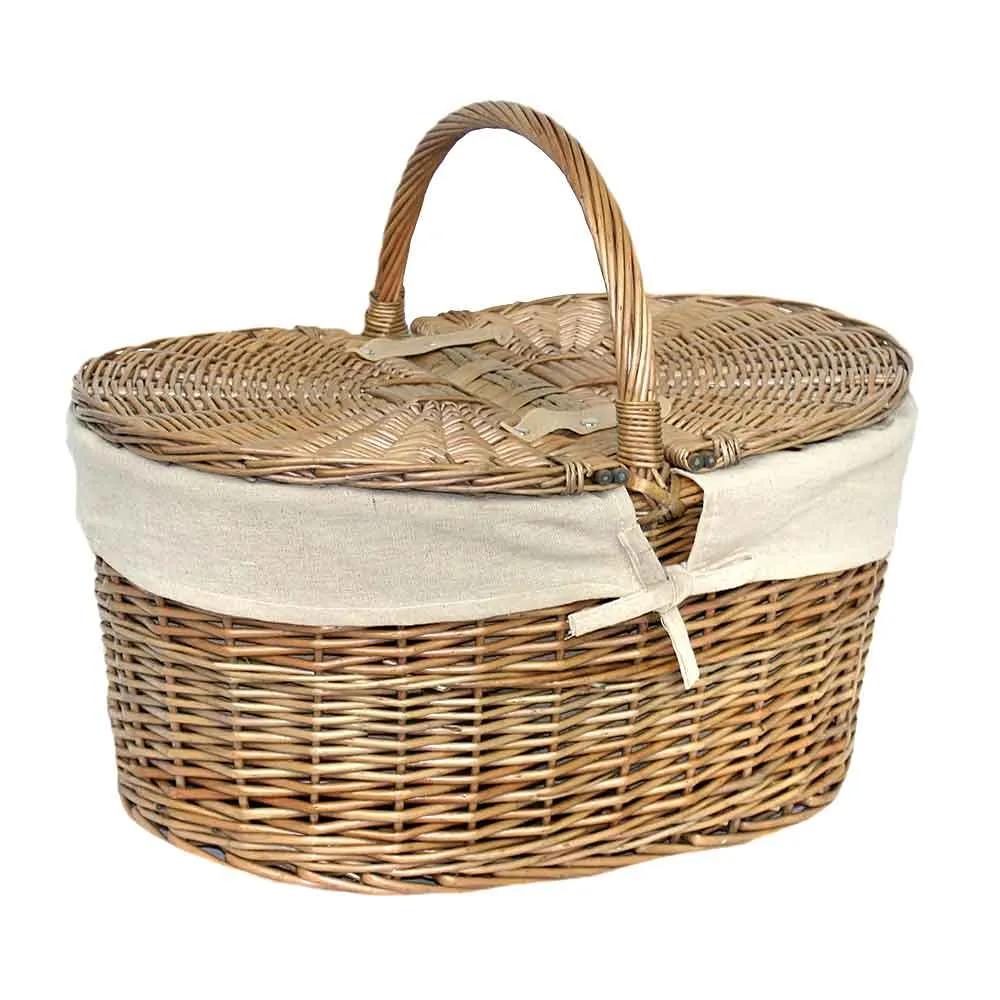 Oval Picnic Basket Hamper with White Lining 055W by Willow