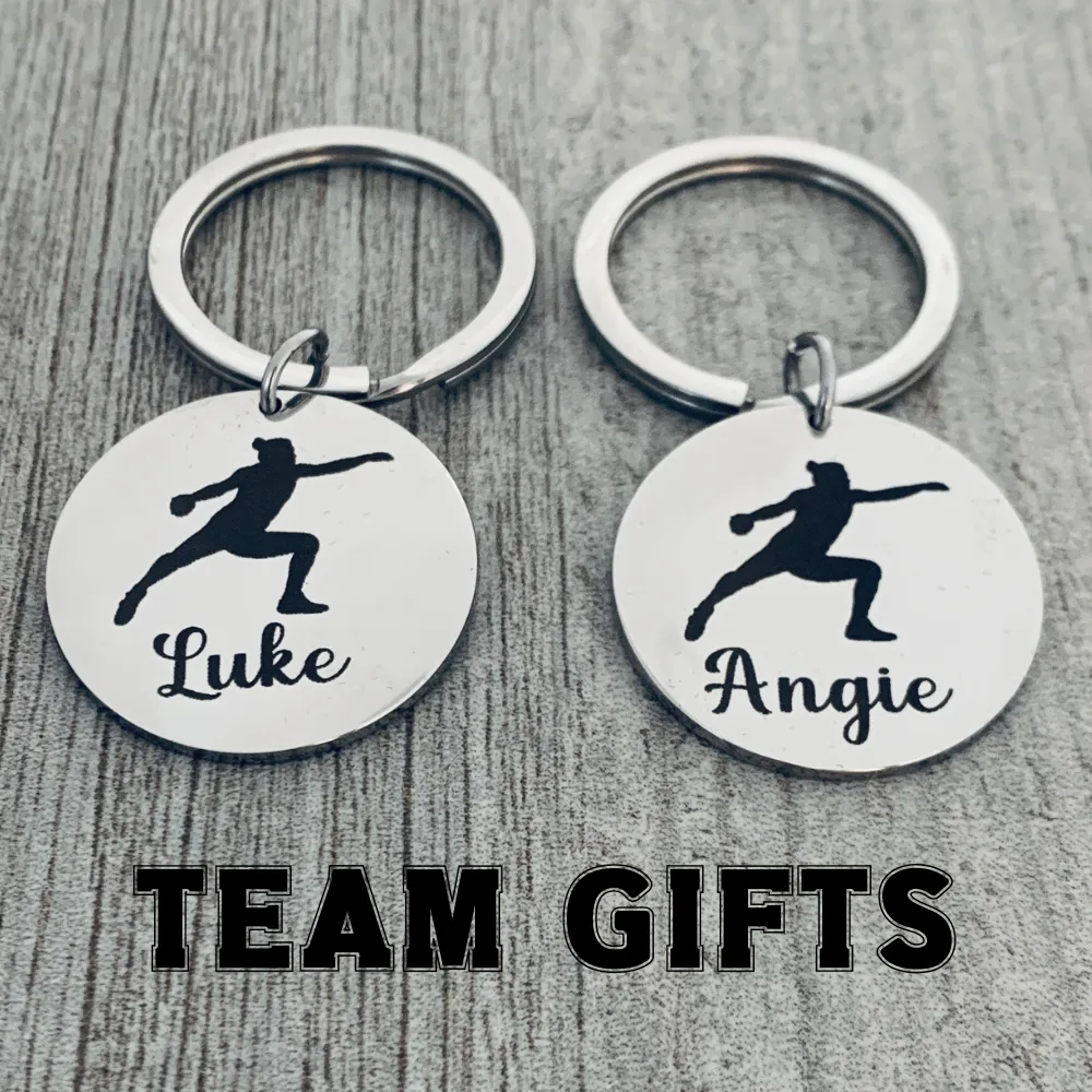 Personalized Track And Field Discus Keychain - Round - Pick Style