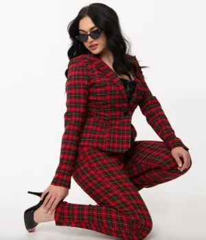 Red Plaid Suit Jacket