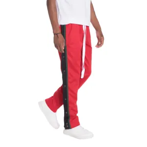 Red Snap Button Track Pants