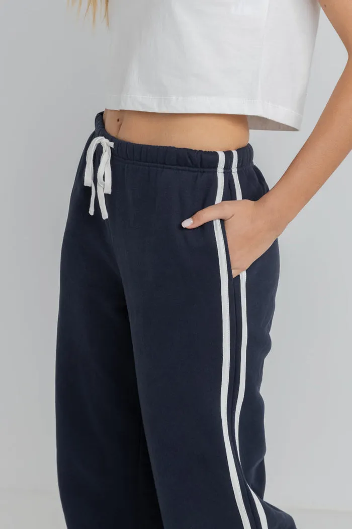 Rhythm Mono Stripe Track Pant - NAVY