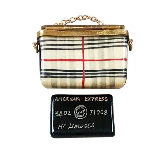 Scottish Plaid Purse w Black American Express Credit Card