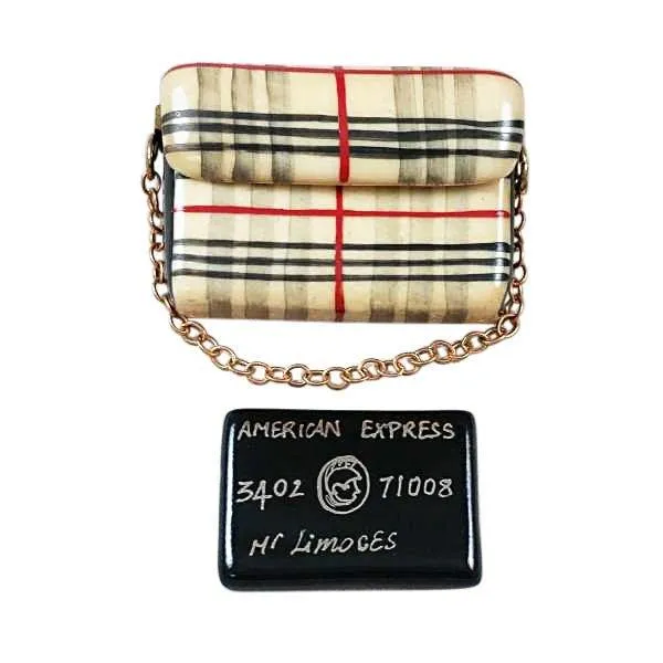 Scottish Plaid Purse w Black American Express Credit Card