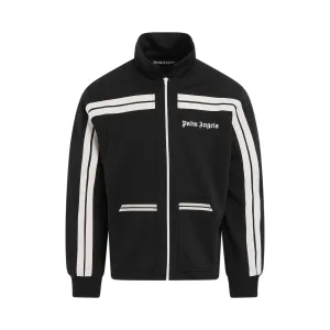 Shirt Collar Track Jacket in Black/Off White