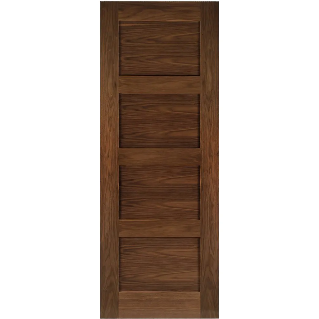 Single Sliding Door & Wall Track - Coventry Prefinished Walnut Shaker Style Door