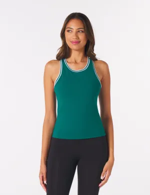 Socialite Tank: Emerald/White