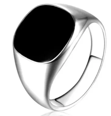 Solid Polished Stainless Steel Men Ring Band Biker Men Signet Ring Finger Jewelry famous designer black rings for men