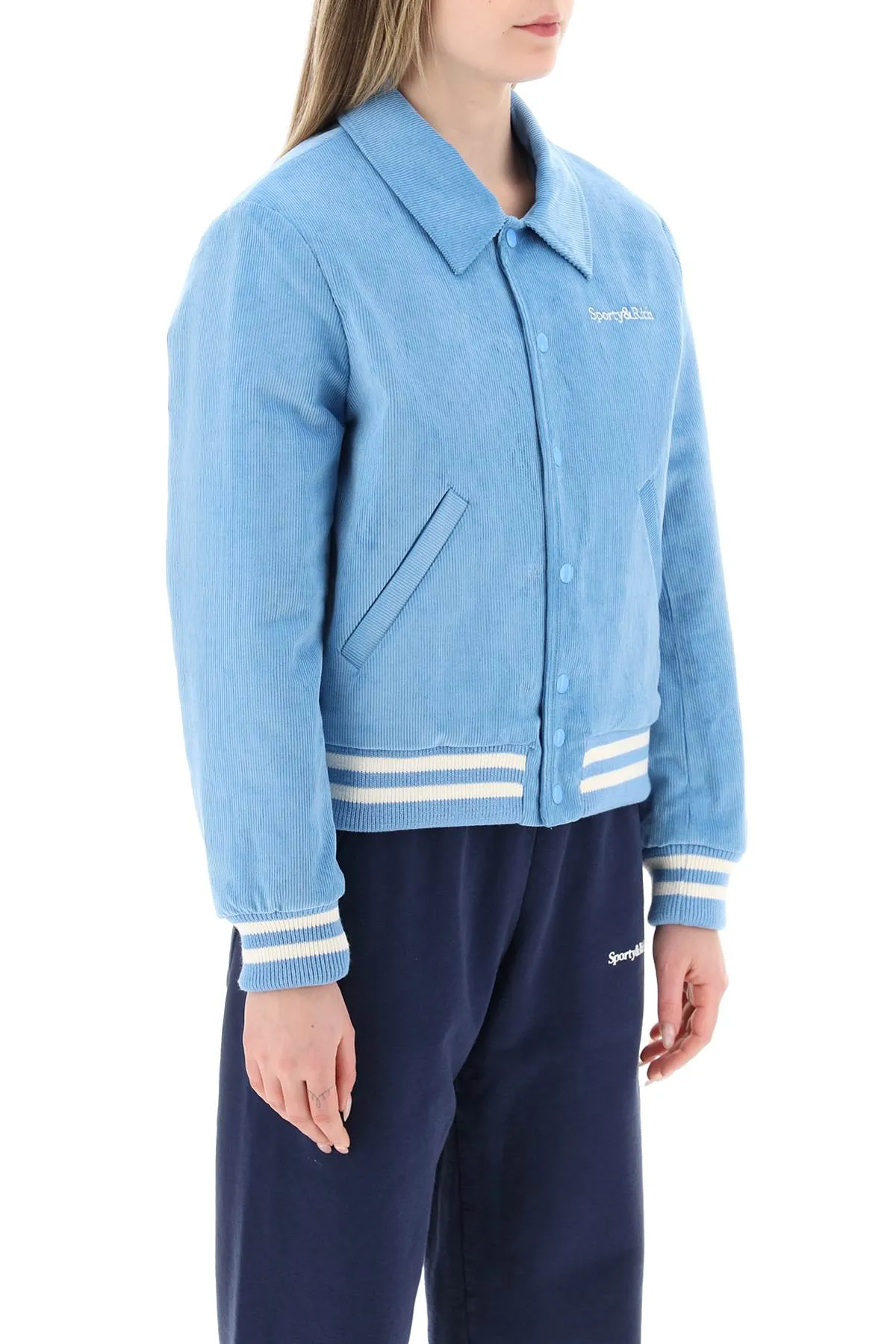 Sporty Rich Corduroy Varsity Jacket (Size - S)