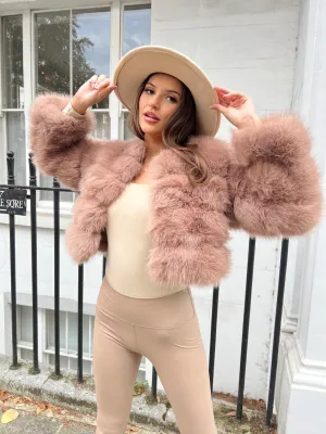 Taupe Premium Faux Fur Jacket