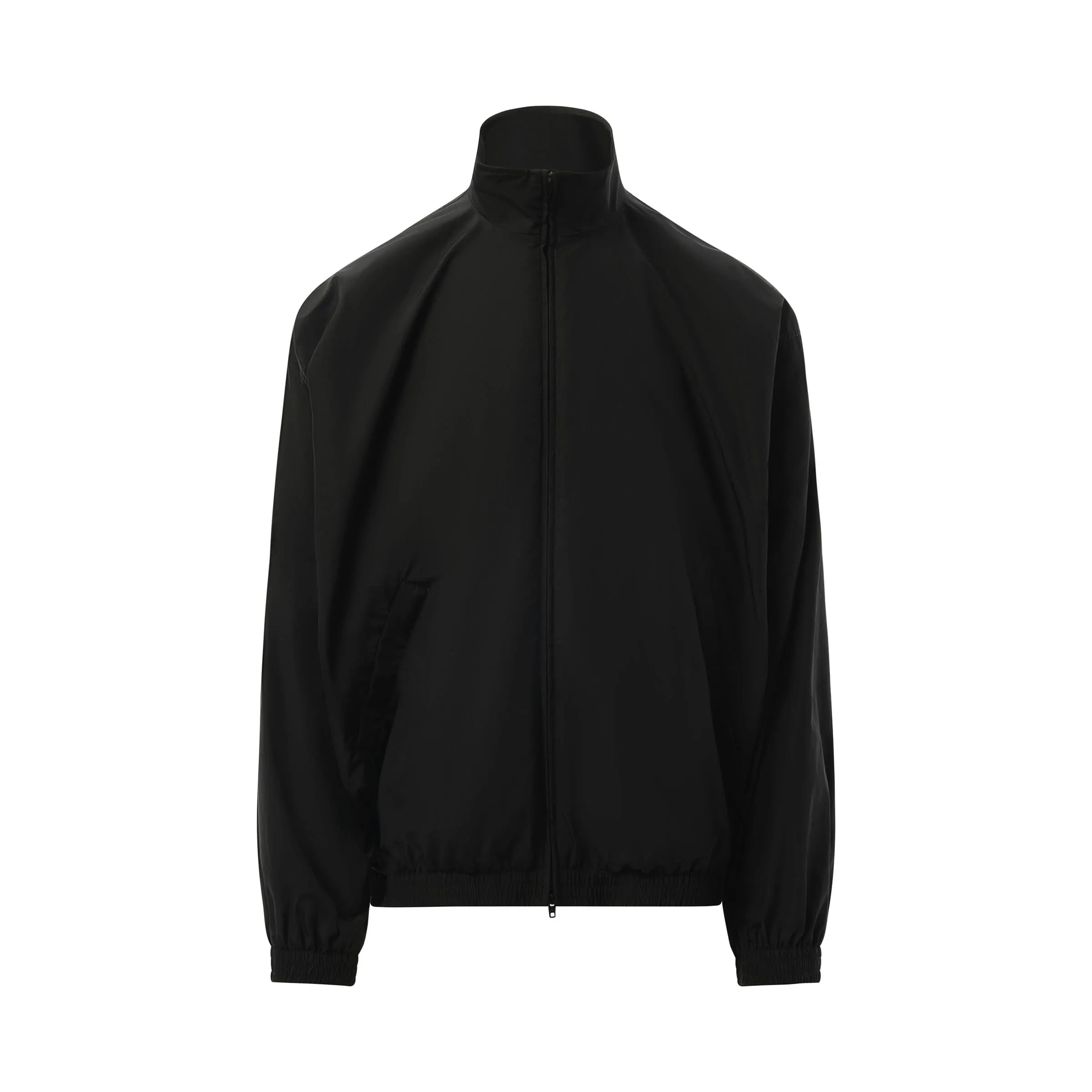 Techno Poplin Tracksuit Jacket in Black