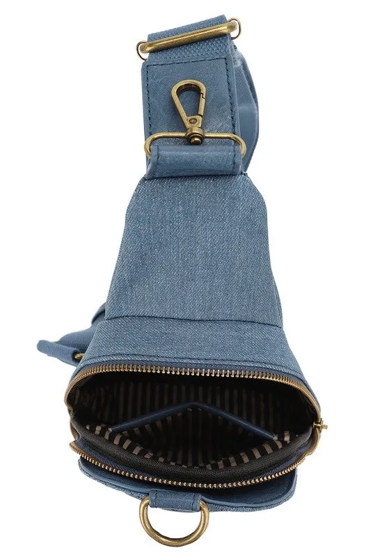 TEEK - Chevron Quilted Denim Sling Bag