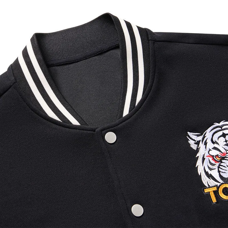 Tokyo-Tiger Cool Cat Japanese Embroidery Varsity Jacket