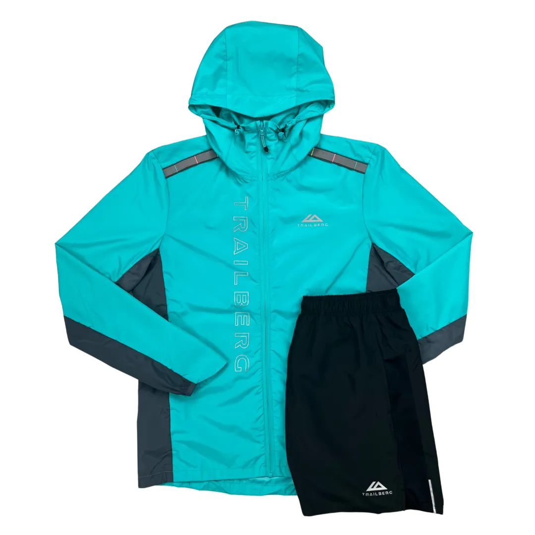 Trailberg Triathlon Windbreaker / Essential Shorts Set - Turquoise