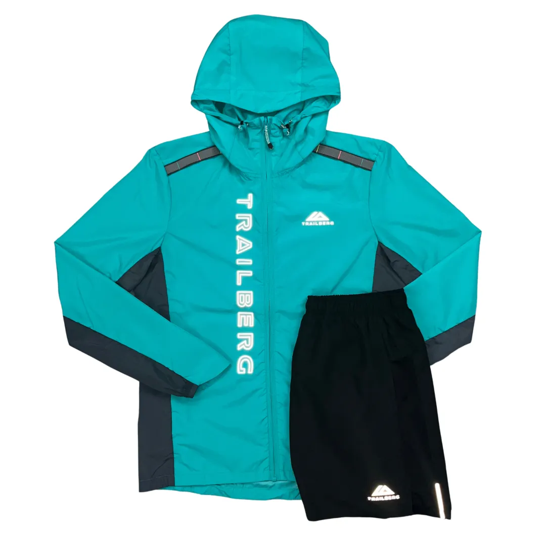 Trailberg Triathlon Windbreaker / Essential Shorts Set - Turquoise