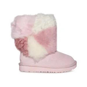 UGG Classic Short Patchwork Fluff Baby Pink Boots - Toddler