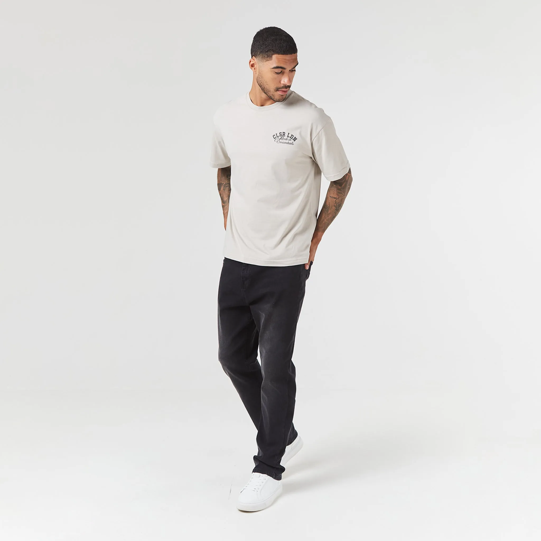 Varsity Back Logo T-Shirt | Chalk