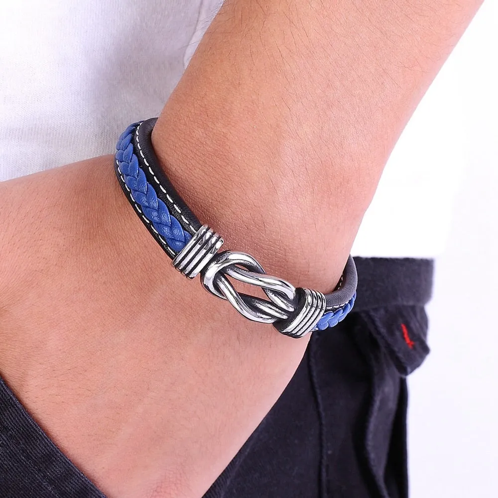 Vegan Leather Bracelet With Square Knot Buckle