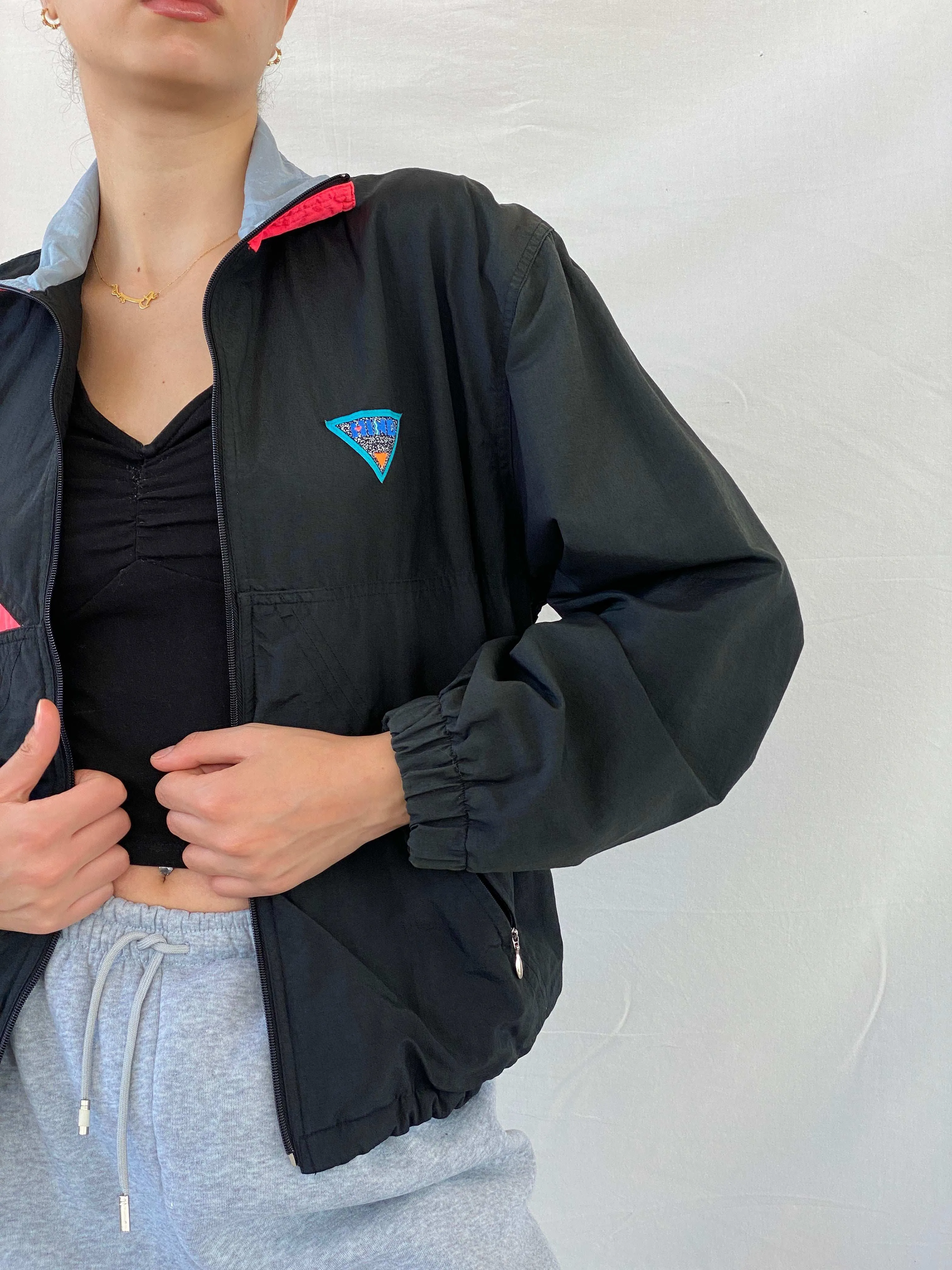 Vintage HIND Black Windbreaker Track Jacket - M