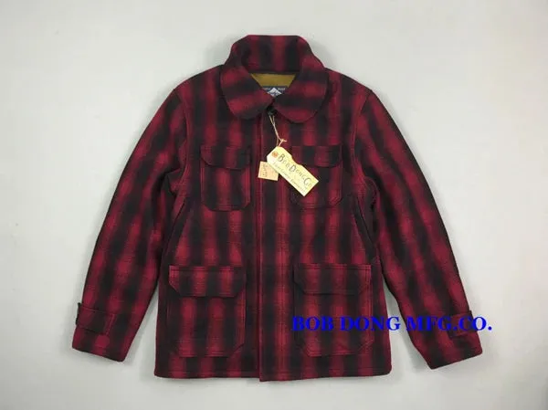 Vintage Woolen Plaid Checks Hunting Jacket with Turn-down Collar