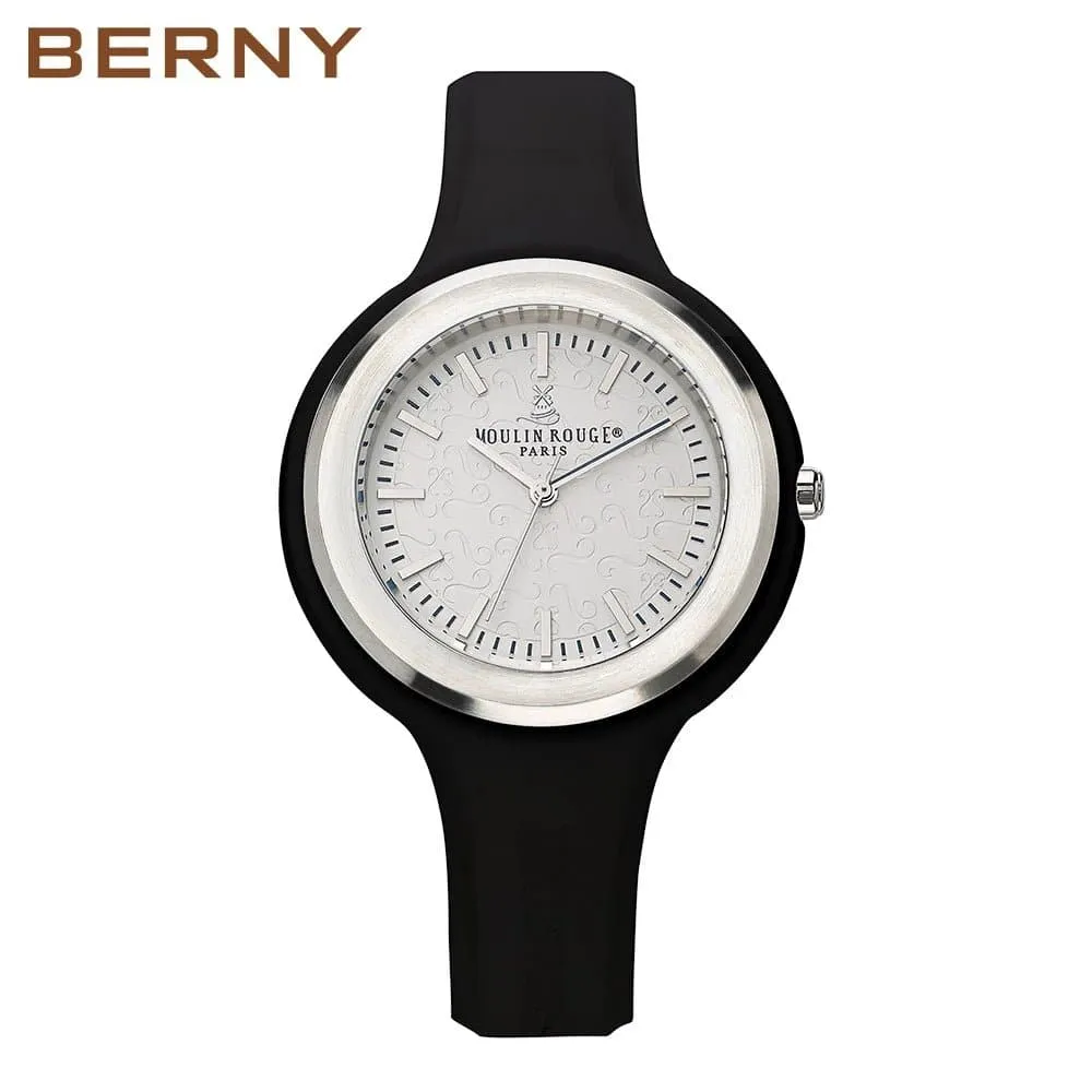 Women's Waterproof Watches with Silicone Sports Strap - Berny MR201